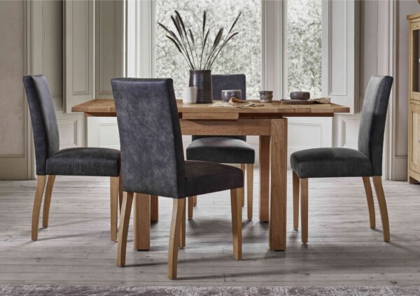 Augusta Draw Leaf Extending Dining Table and 4 Cowboy Upholstered Dining Chairs - Image 3