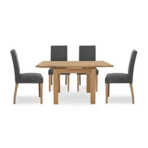 Augusta Draw Leaf Extending Dining Table and 4 Cowboy Upholstered Dining Chairs