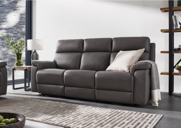 Raven Leather 3 Seater Leather Power Recliner Sofa - Image 3